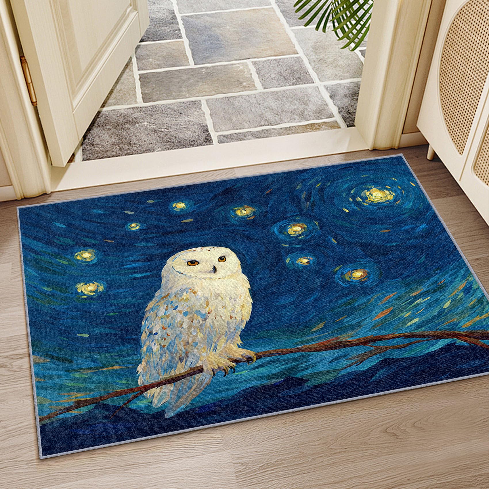 Mistela Schneeeule Teppich 80x150 cm Tiermotiv