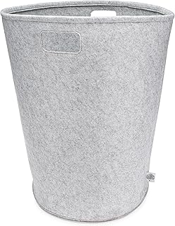 Parker Baby Nursery Laundry Hamper - Felt Storage Basket and Baby Hamper for Nursery (Gray)