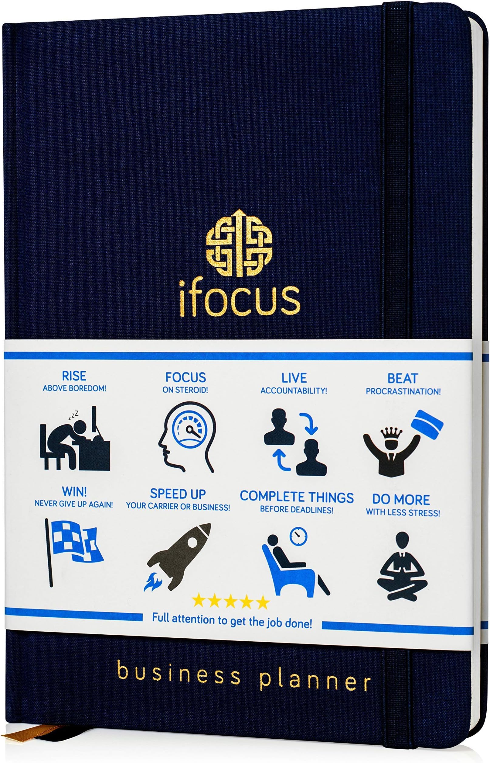 Business Planner Undated for Entrepreneurs! Focus Project Notebook for Productivity! Daily Weekly Self Organizer Planner / Win the Day! Beat Procrastination! - A5 work planner