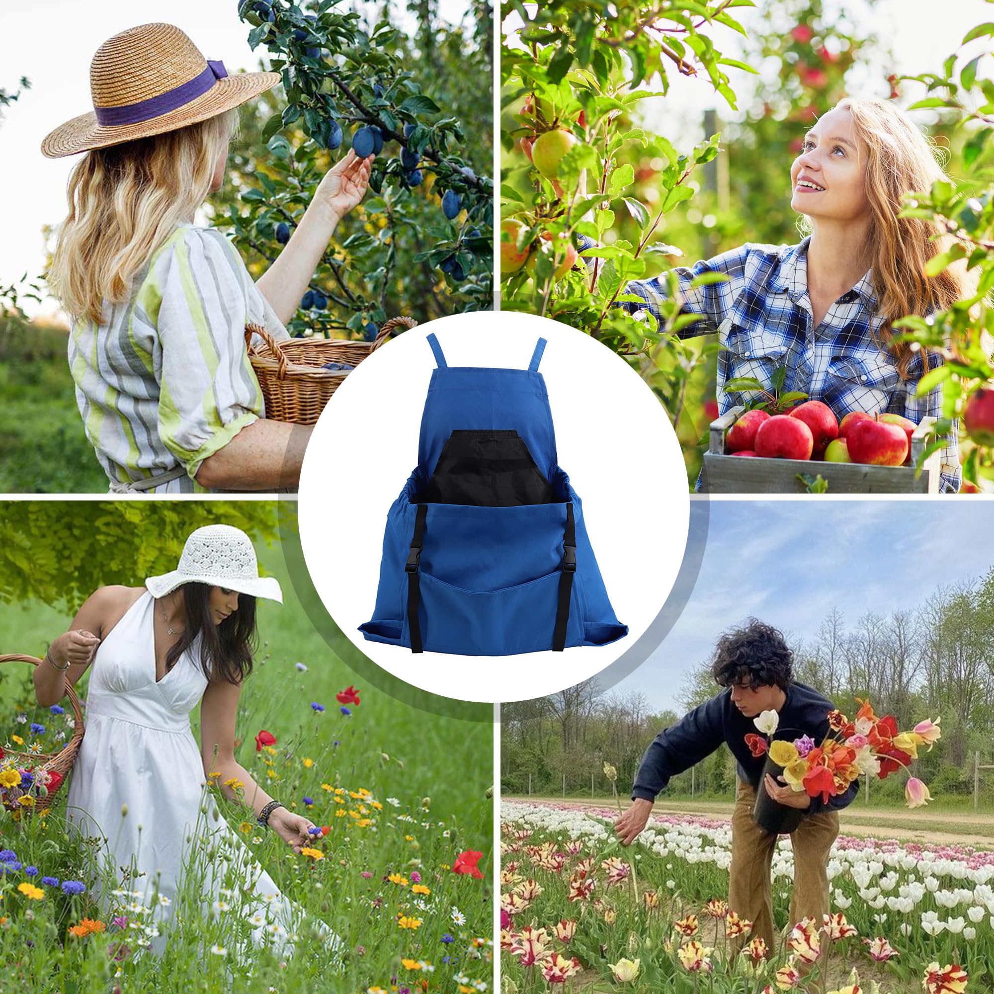 CHENNAN Tablier de jardinage avec poche à fermeture rapide Ajustable Tablier Croisé dans le Dos Imperméable avec Poches Amovibles pour Homme et Femme pour Jardinage Récolte Désherbage Peinture