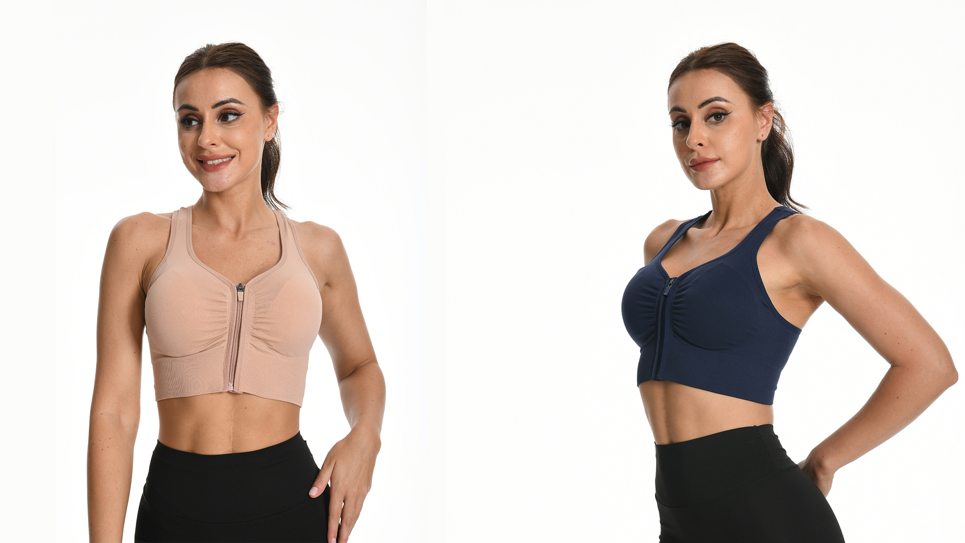 Brassiere Sport 2 Soutiens-Gorge Sport Zip Devant - Coussinets Amovibles - Pour Yoga, Fitness Yoga Fitness Running Brassiere Sport 2 Soutiens-Gorge Sport Zip Devant - Coussinets Amovibles - Pour Yoga, Fitness Yoga Fitness Running
