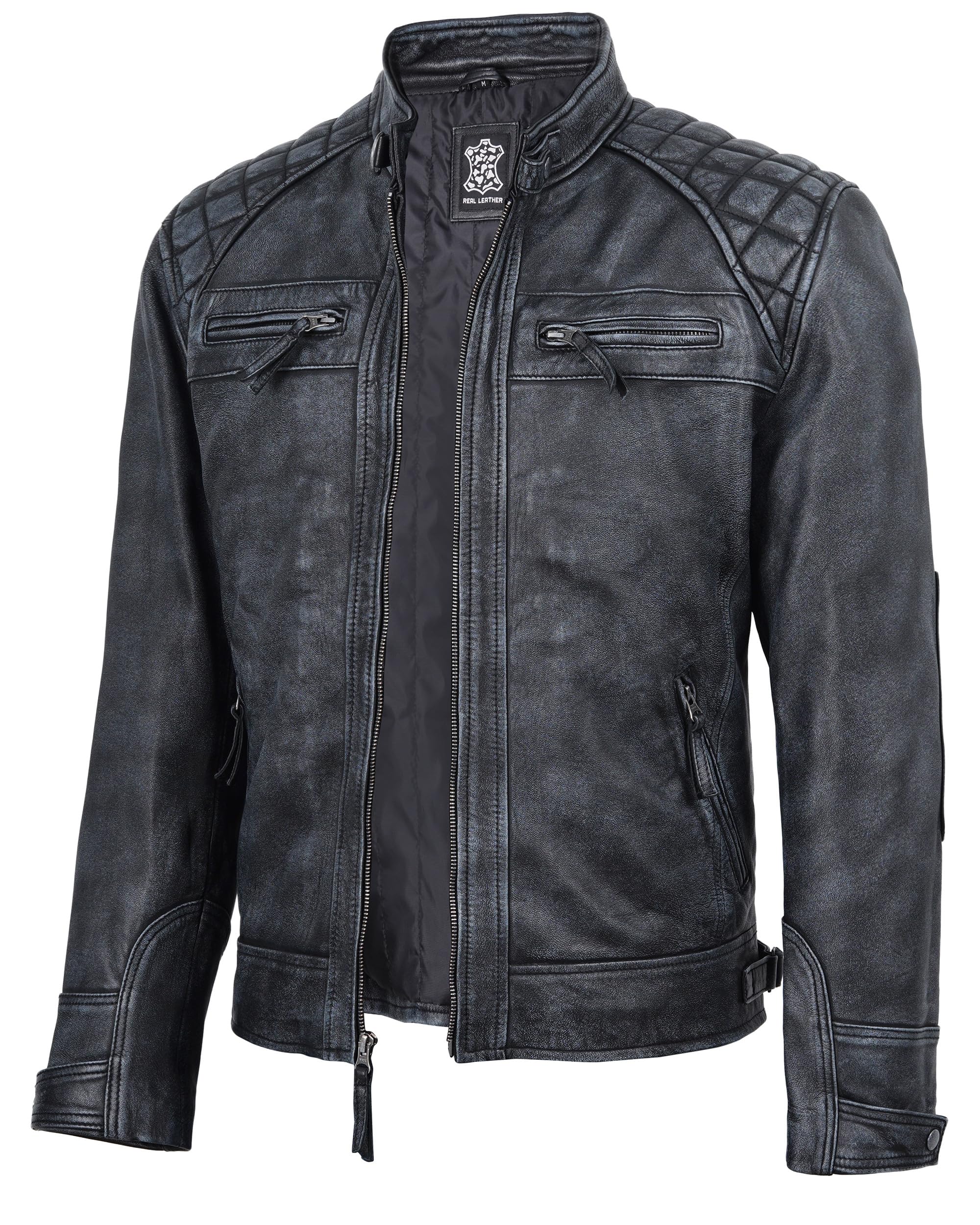 fjackets Quilted Lambskin Cafe Racer
