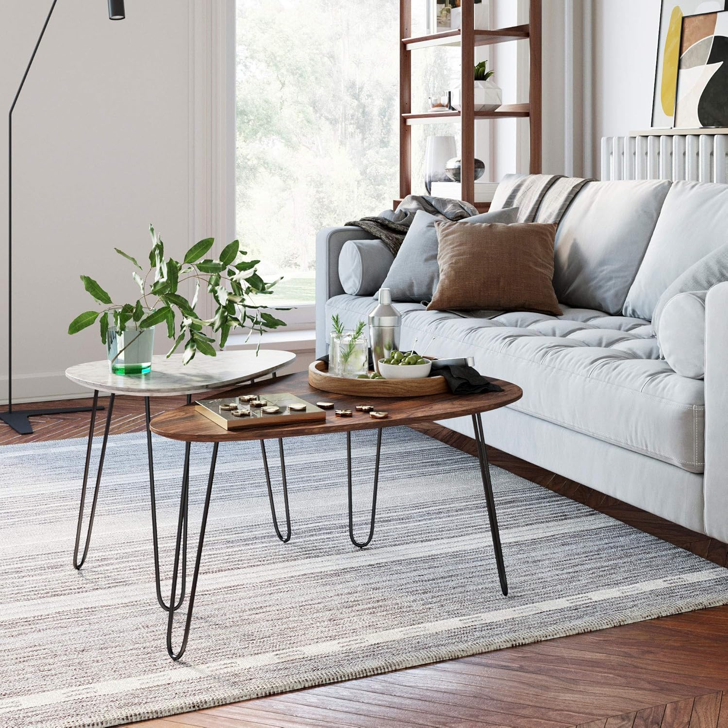 Tор Rаtеd Nathan James Bodhi Mid-Century Nesting Coffee Table Set of 2, Stacking Side or End for Living Room with Faux Carrara Marble, Wood Finish and Black Metal Legs, White/Walnut Crаzу Dеаlѕ Nathan James Bodhi Mid-Century Nesting Coffee Table Set of 2, Stacking Side or End for Living Room with Faux Carrara Marble, Wood Finish and Black Metal Legs, White/Walnut