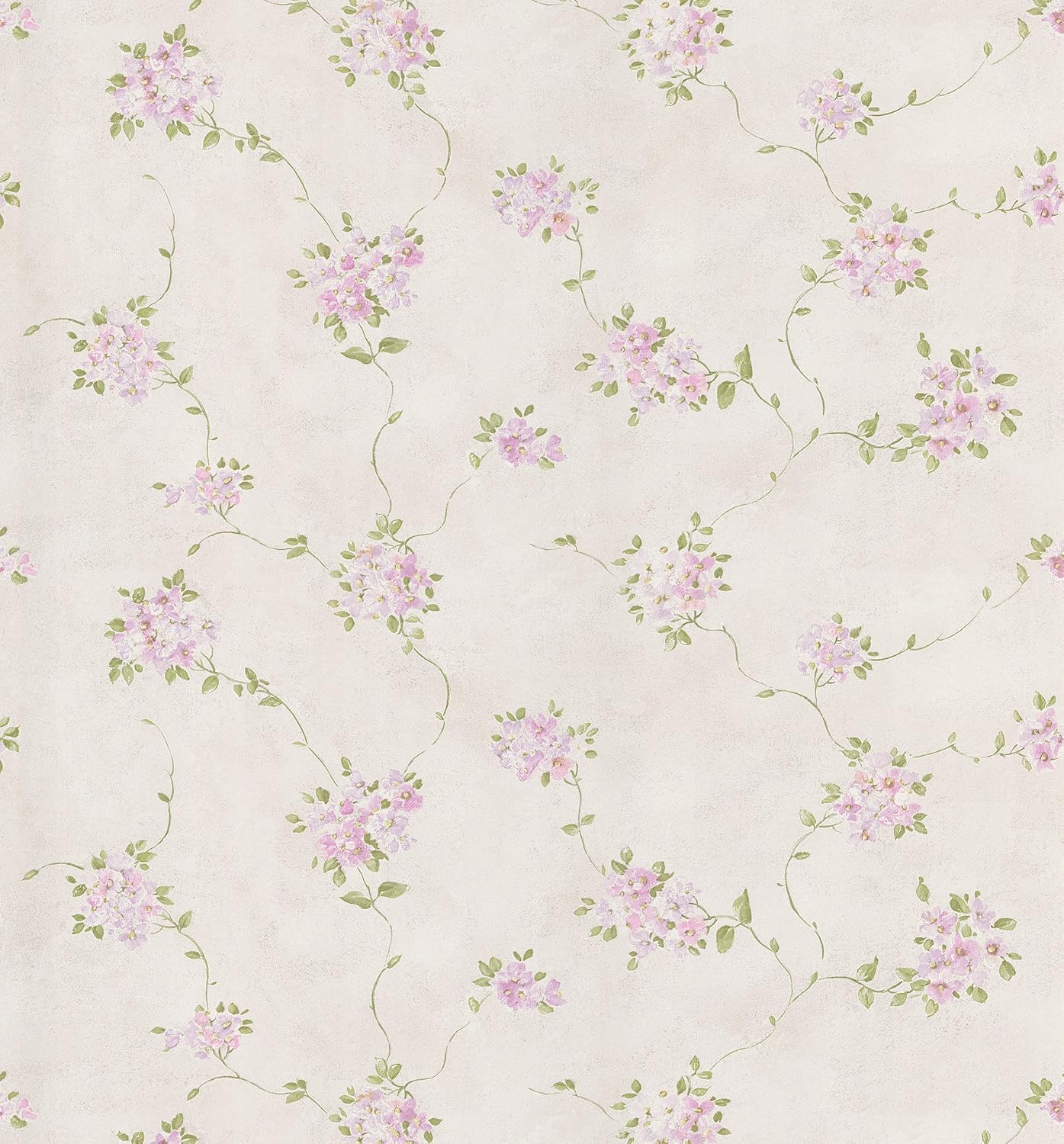 Brewster Home Fashions 403-49275 Cottage Living Misty Floral Wallpaper, 20.5-Inch by 396-Inch, Pink