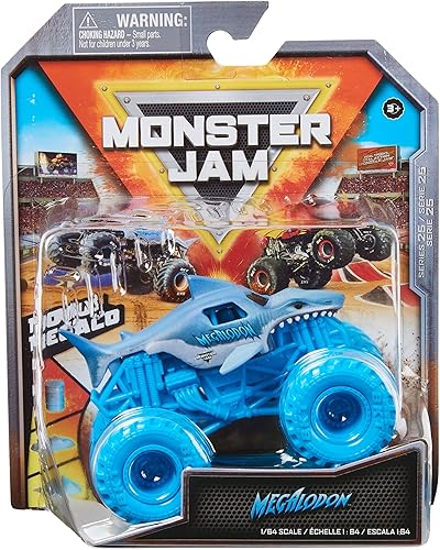 Monster Jam, Camión monstruo oficial Megalodon, vehículo fundido a presión, escala 1:64, juguetes para niños a partir de 3 años