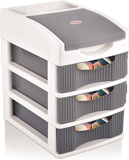 Sonal-SPACIA 3 (MINI Size) Desktop Organizer Plastic Drawers -Size(25x23x17)cm-Multipurporse Free Standing Cabinet Drawer ... Price In India
