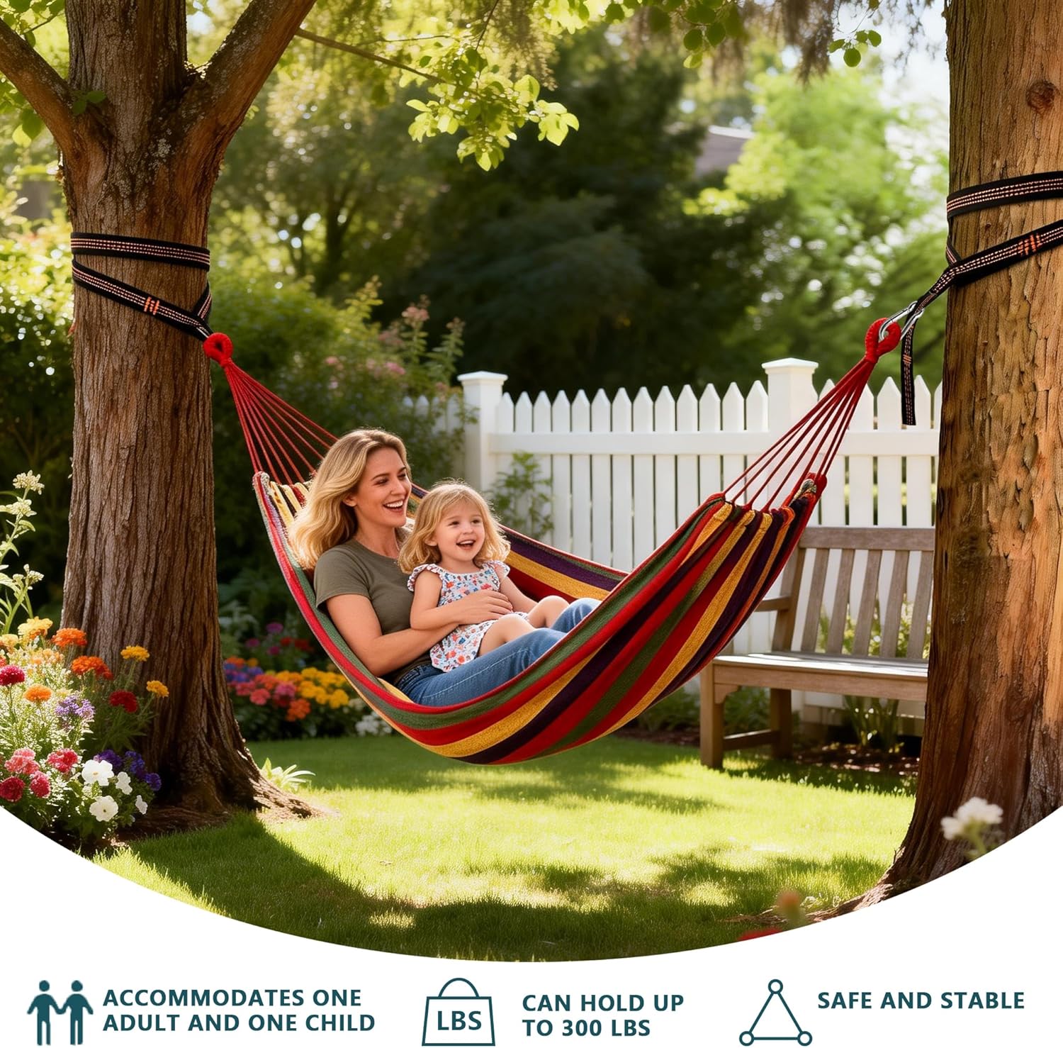 Outdoor Amacas Garden Camping Hammock,Hammock Portable with Carrying Bag for Patio Yard Garden Backyard Porch Travel