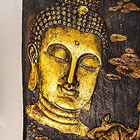 Vista 11 de XBrand Fuente de pared de agua de 29.5 pulgadas de alto con cara de Buda para interiores y exteriores, con bomba y protector contra salpicaduras