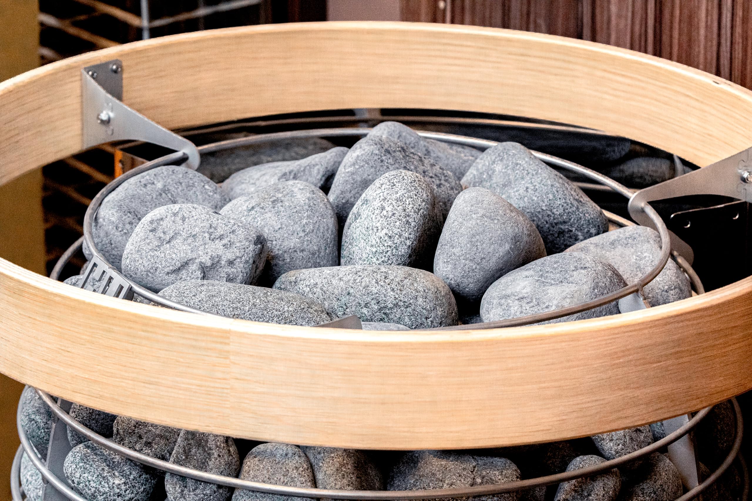 Piedras de Sauna 15 kg – Olivine-Diabase redondeadas 10-15 cm, ideales para estufa de sauna de leña e infusión