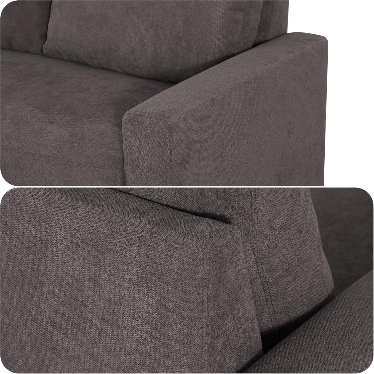 83 Inch Pull Out Couch, Convertible Sofa Bed for Living Room, Comfortable Sleeper Sofa with Pull Out Bed, Modern Sectional Couches with Storage Chaise, Easy Assembly for Apartment, Dark Brown