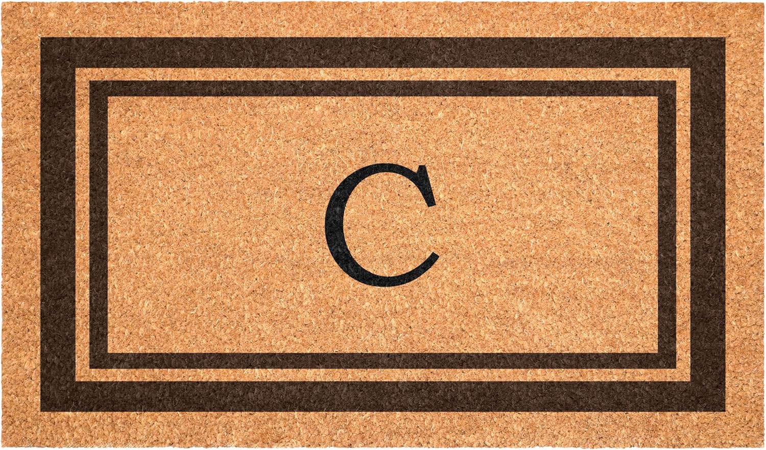 Calloway Mills 152981830C Brown Border 18" x 30" Monogram Doormat (Letter C)