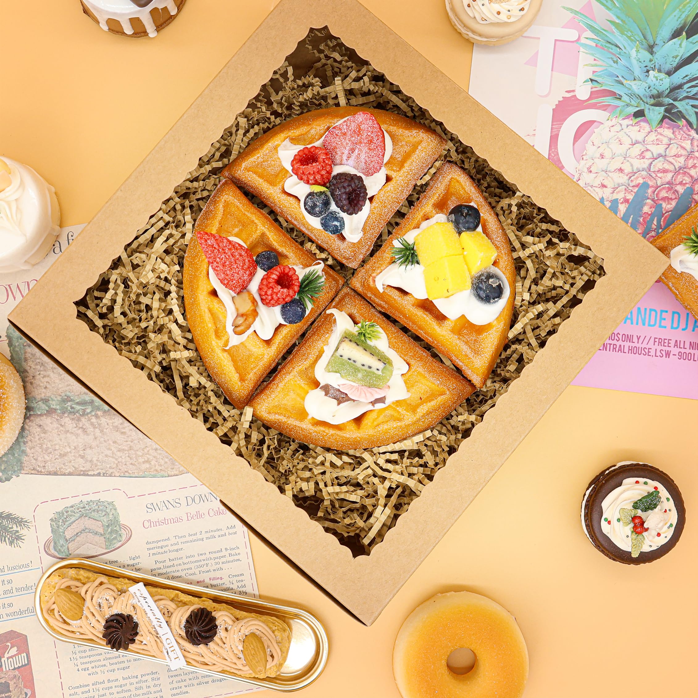 24 cajas para tartas de 9 x 9 x 2.5 pulgadas, cajas de panadería con ventana, cajas de postre