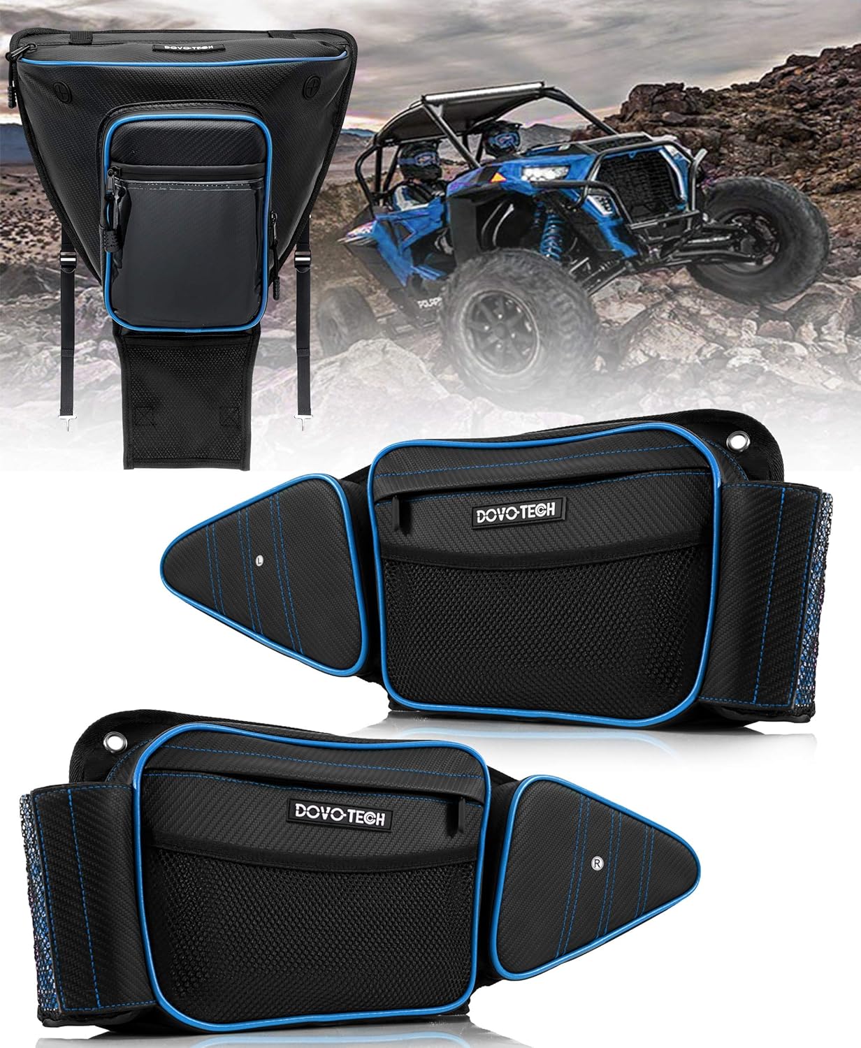 DOVOTECH RZR Storage Bags 3 Set, RZR door bags and Center