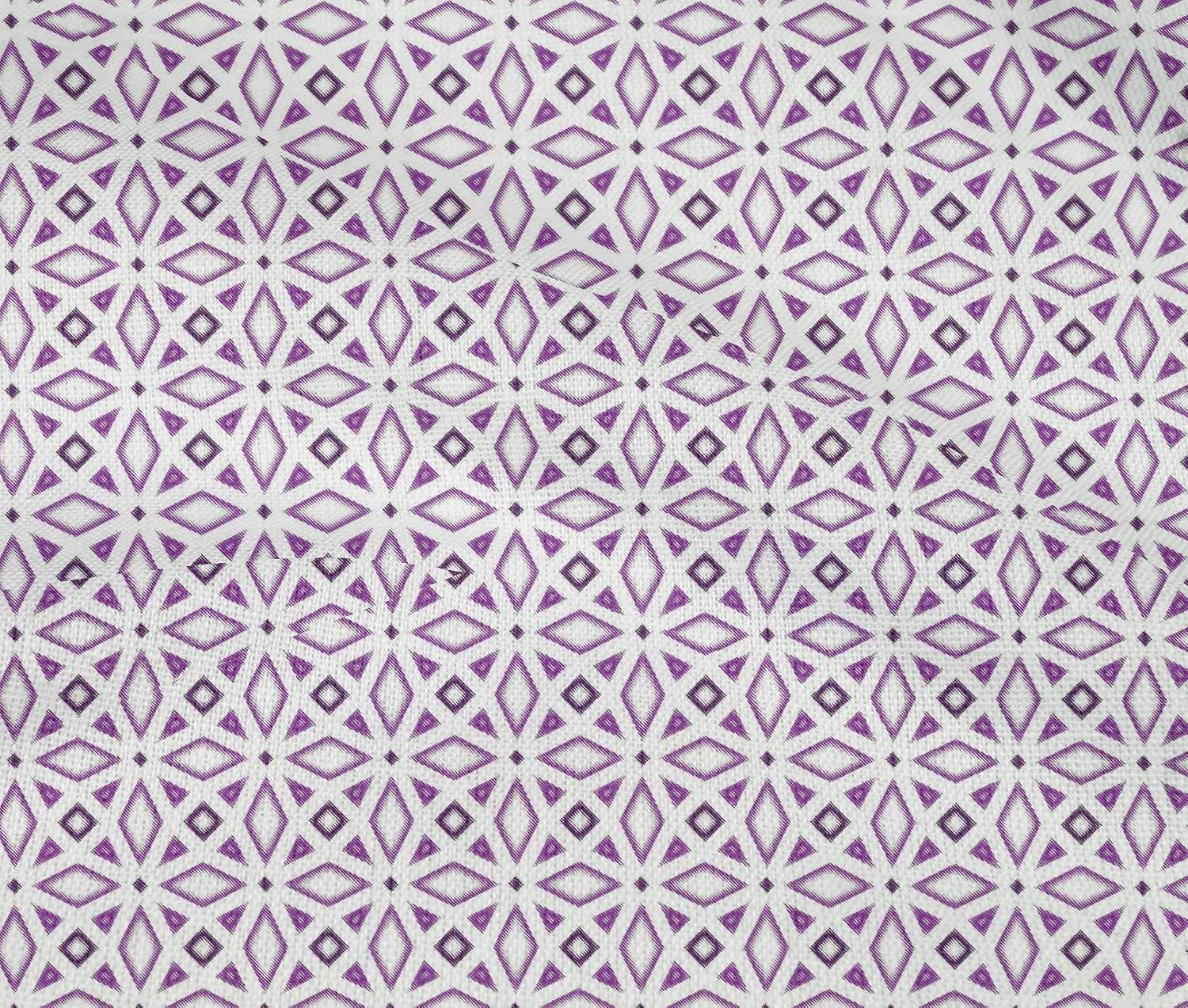 oneOone Cotton Flex Purple Fabric Diamond & Triangle Shape Geometric Sewing Craft Projects Fabric Prints by Yard 40 Inch Wide