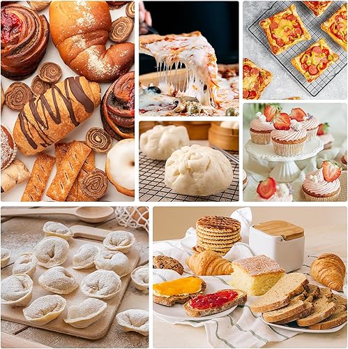 Miniatura 7 de DSLSQD Tapete redondo de silicona para hornear, tapete para hornear pasteles con medidas, tapete antiadherente para masa rodante, tapete de