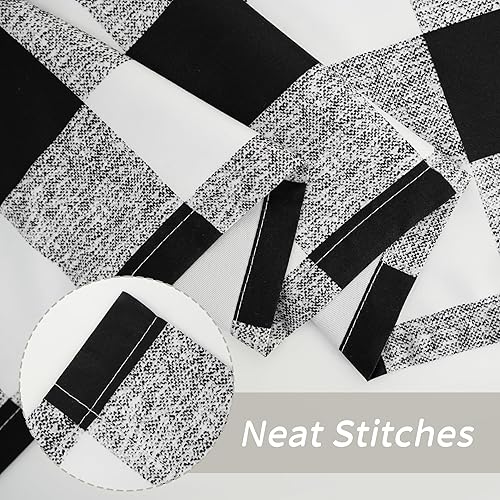 Vista 216 de DriftAway - Cortinas de ojales opacas, patrón a cuadros, forro térmico con aislamiento, blackout, impresas a cuadros, 2 capas, juego de 2 paneles