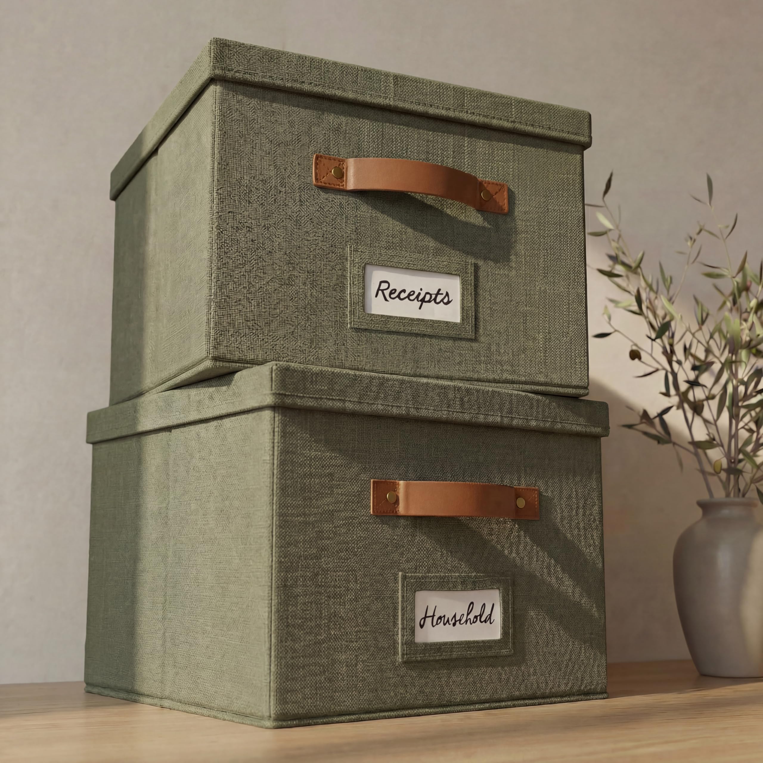 Amazon.com: ZICOTO Decorative File Organizer Box Set of 2