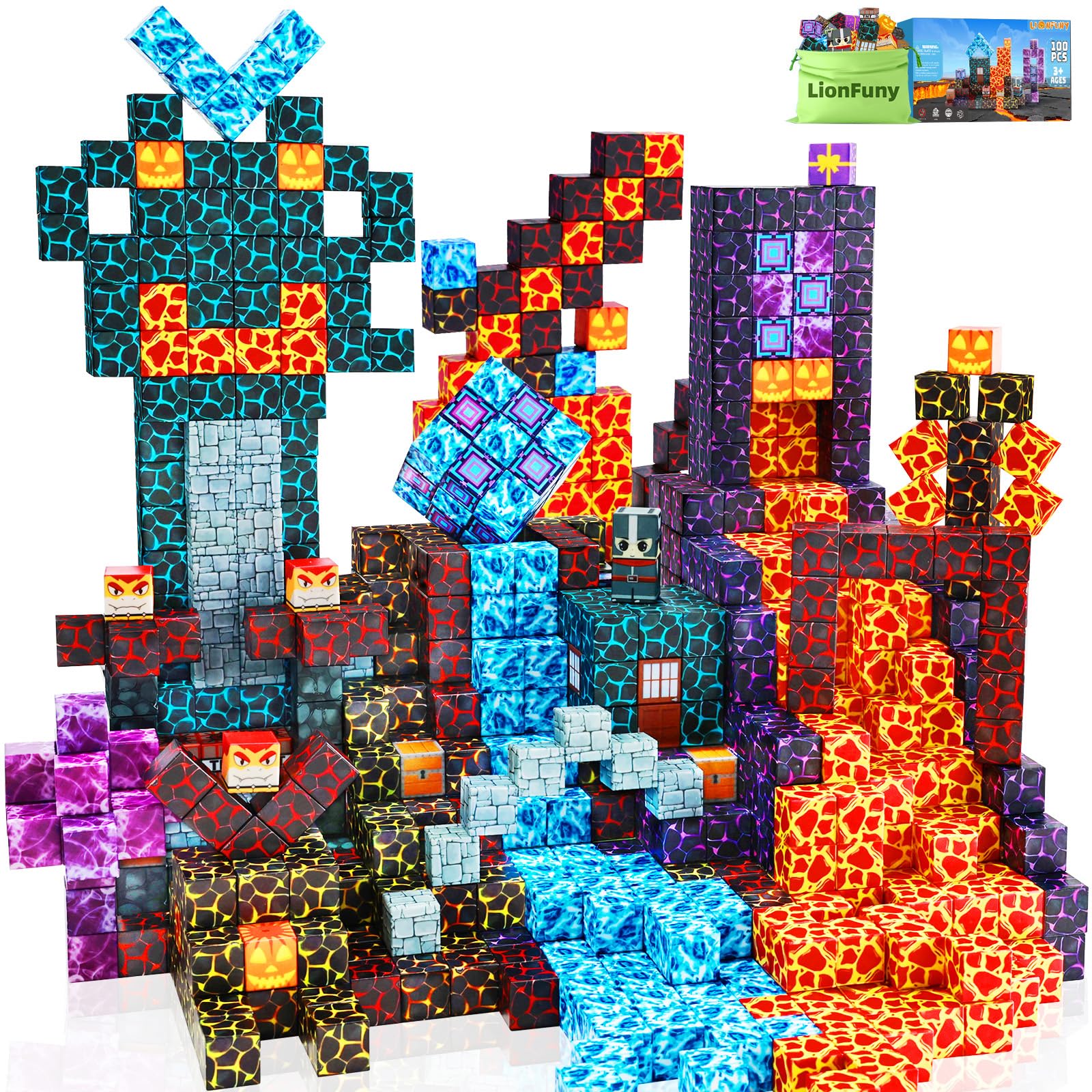 Amazon.com: LionFuny Magnetic Blocks,100PCS Magnetic Building