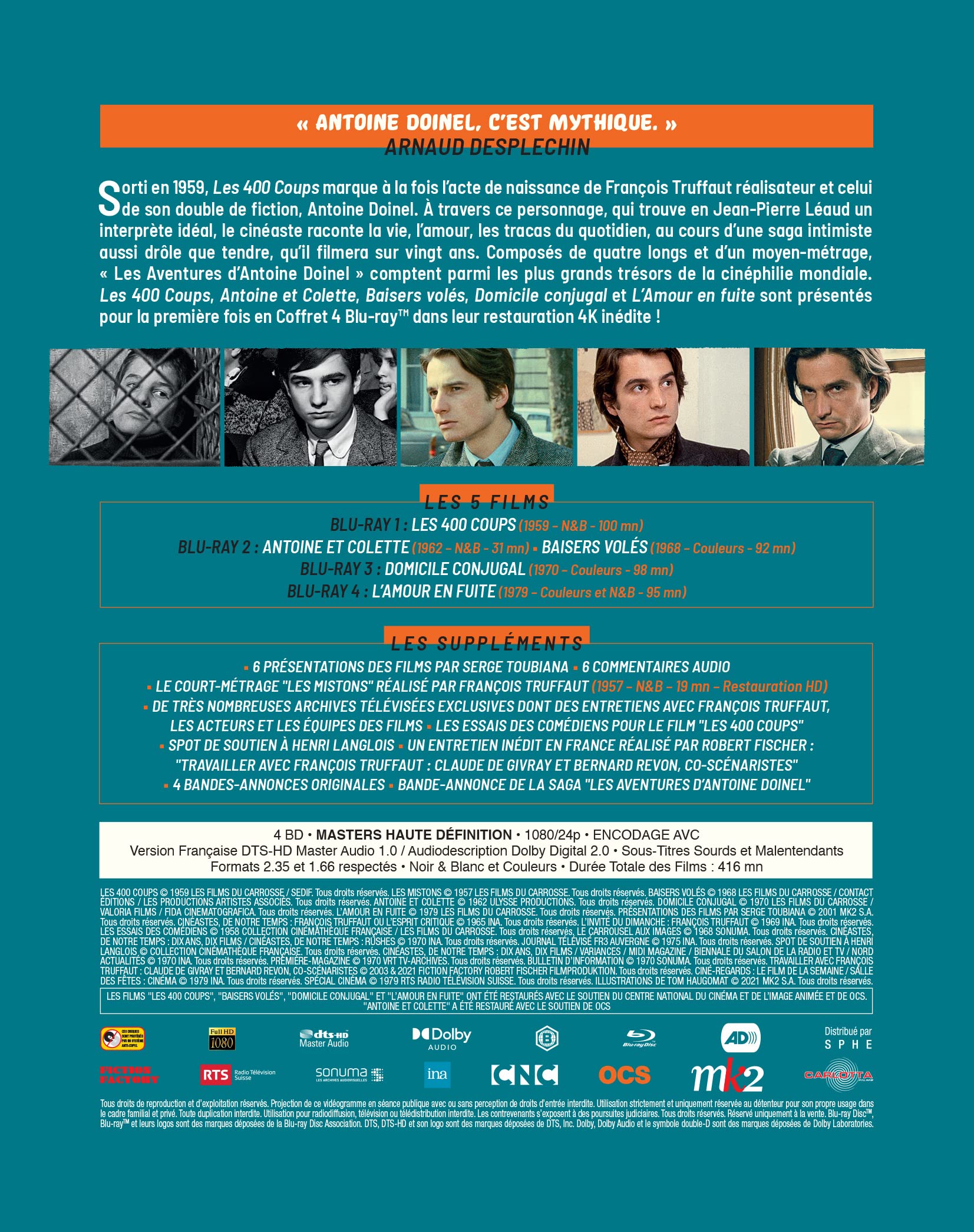 François Truffaut-Les Aventures d'Antoine Doinel [Blu-Ray]