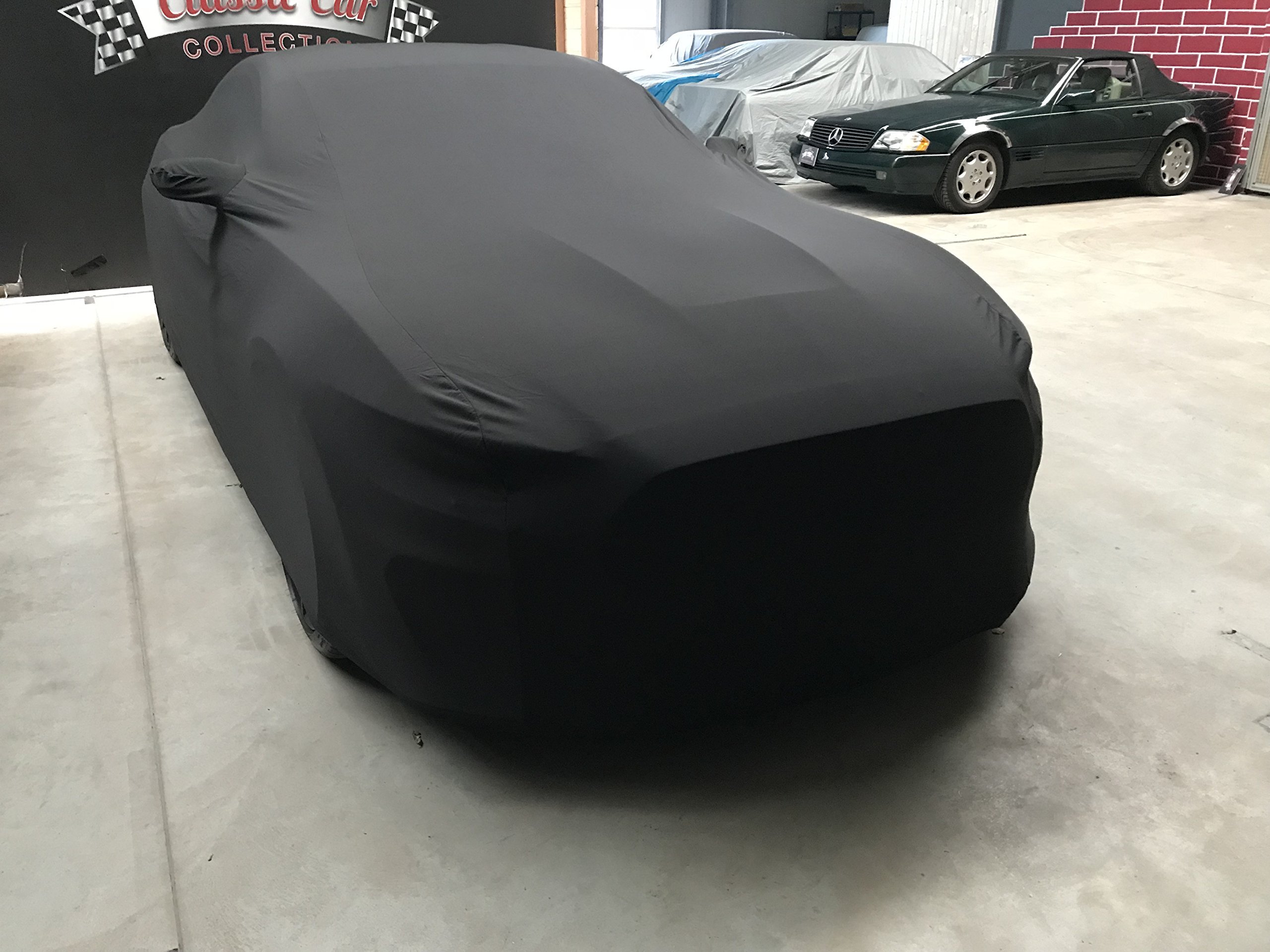 LEDmich Supersoft Stretch Indoor autoabdeckung Car Cover passend für Ford Mustang GT IV, V, VI Auto Schutzhülle Abdeckung Stoff Haube Schutz Hülle Tuch Abdeckung