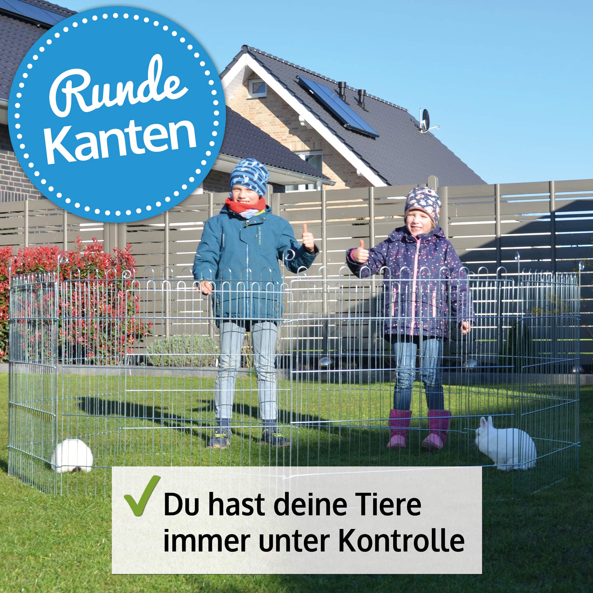 zooprinz premium xxl Freilaufgehege/Auslaufgitter - ideal für Kleintiere und Hunde/Welpen - mit Schutznetz - 2 Modelle zur Wahl mit oder ohne Bodenschutz - perfekt für drinnen und draußen - winterfest