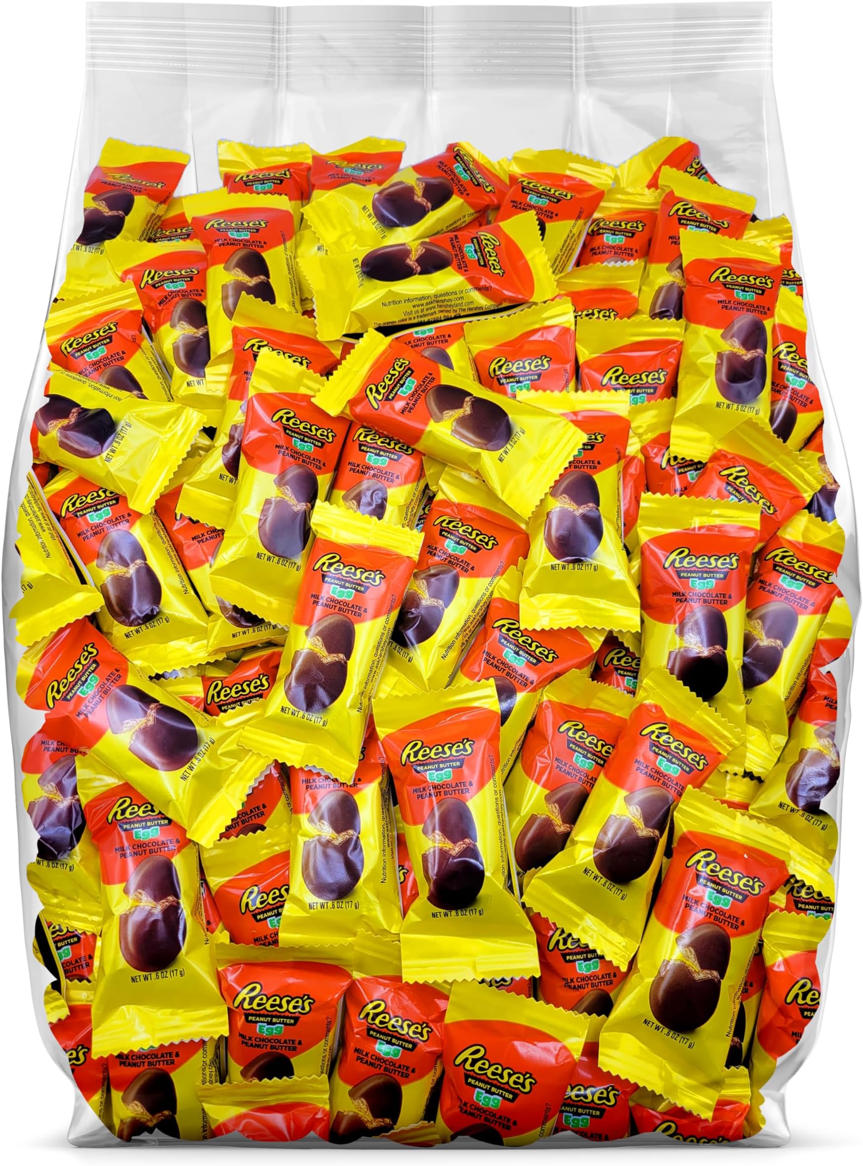 ReesesPeanut Butter Eggs Chocolate Candy - 25 1.2oz Reese Easter Eggs Candy - Bulk Easter Candy for Egg Hunt & Basket Fillers - 1.2oz Individually Wrapped Chocolate Eggs Bulk Pack - 25 Pieces