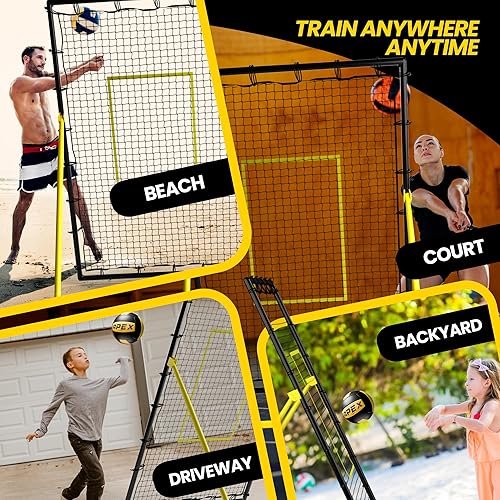 Miniatura 6 de Adjustable Volleyball Rebounder Net 7x4 ft  Bounce Back Training Equipment with Angle Customization for Practicing Volleying, Bumping, Spiking