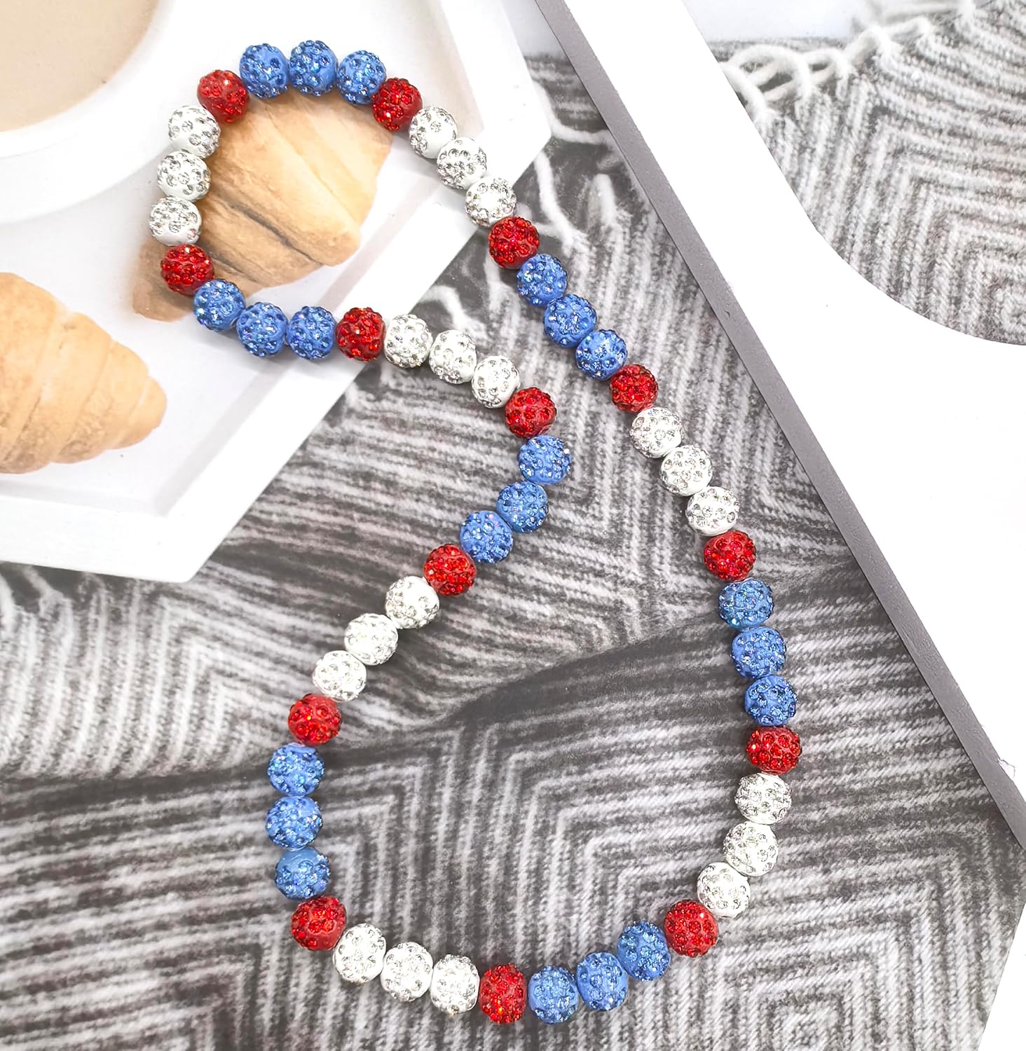 1-4 Pcs Baseball Beaded Necklace for Men - Bling Ice Collection Rhinestone Discoball Inspired Baseball Team Lovers Necklace - Image 4