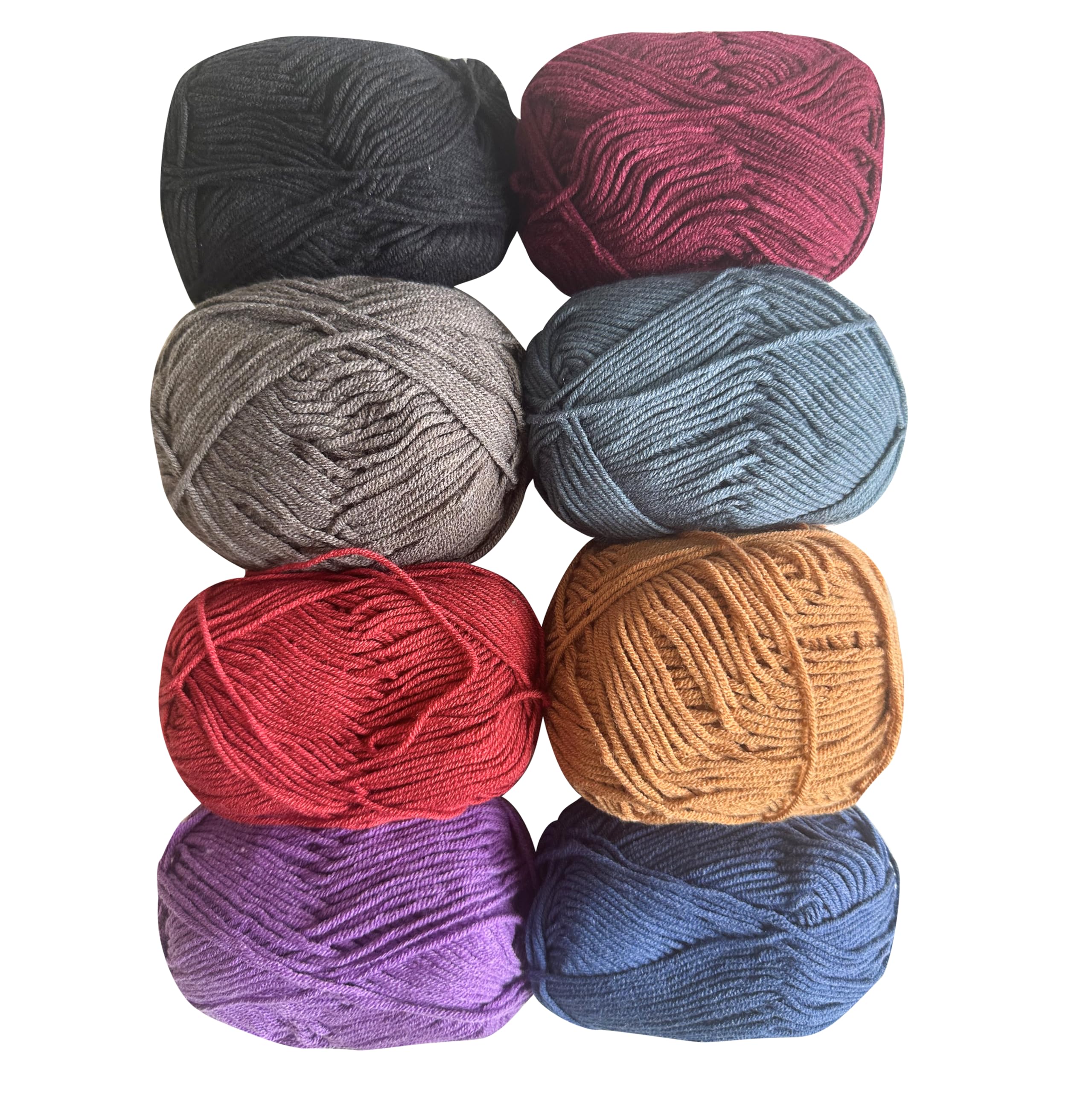 Grab Mantra 8-Pack Dark Yarn Set for DIY Crafting Projects