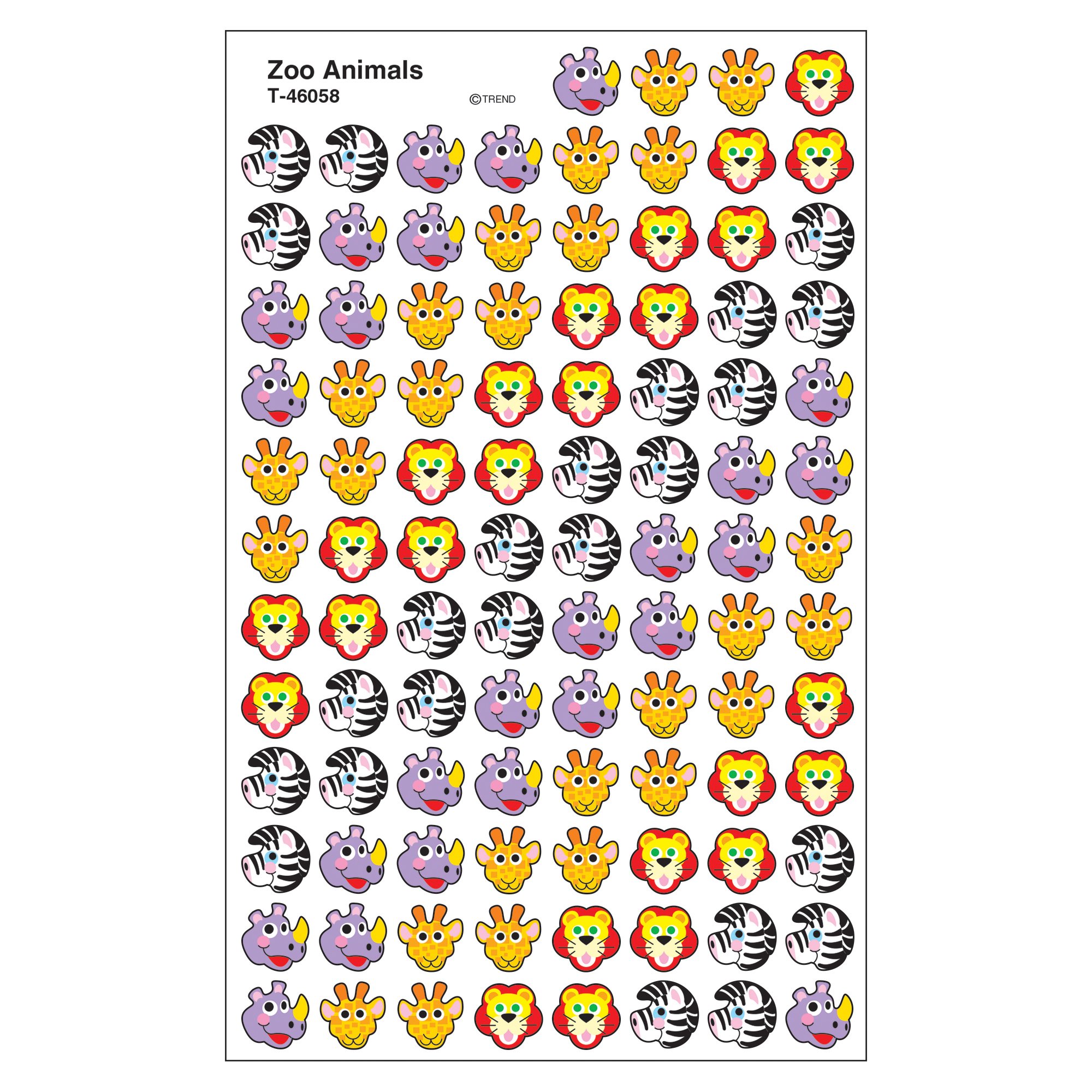 TREND enterprises, Inc. Zoo Animals superShapes Stickers, 800 ct
