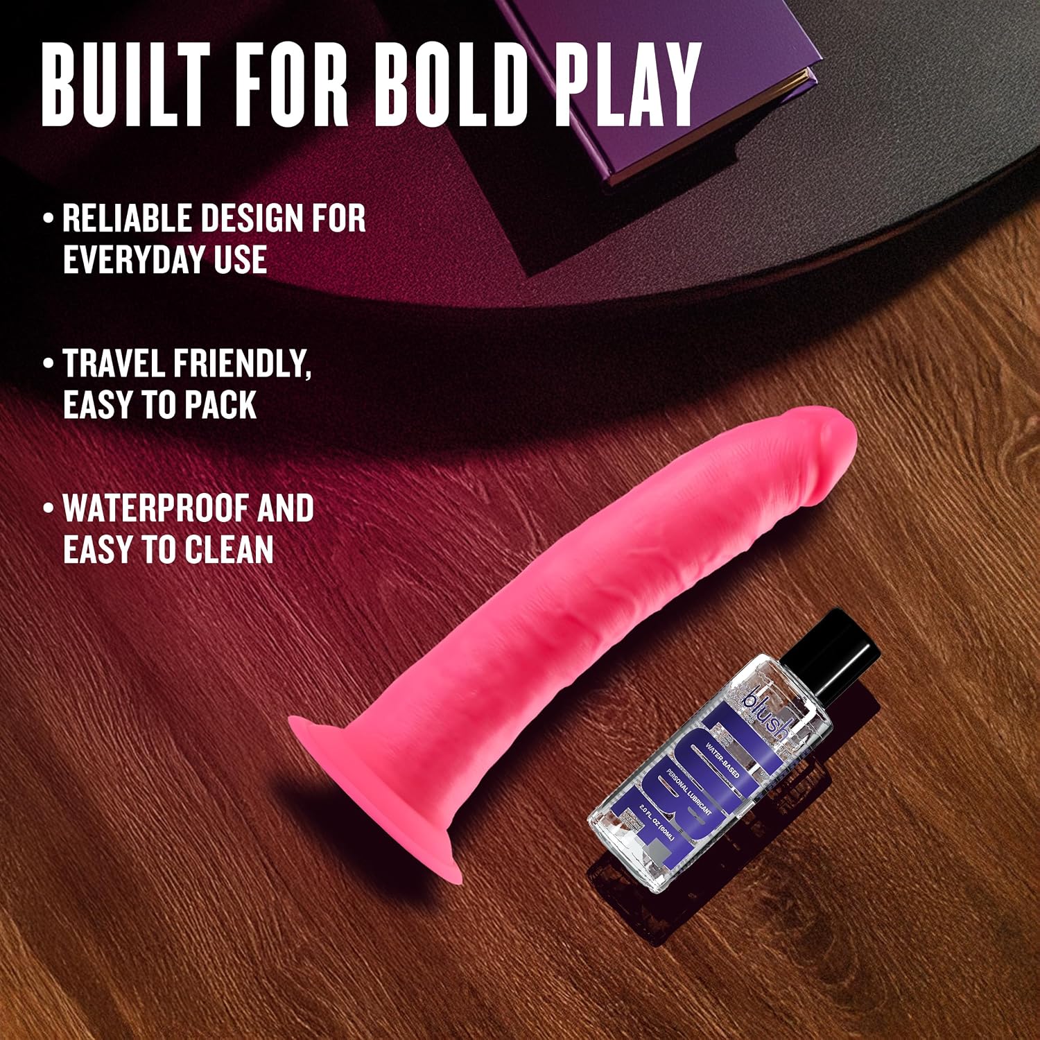 Blush Neo Elite 5.5" Dildo for Beginners - Ultrasilk Silicone Realistic Cock - SensaFeel Technology - Suction Cup Base and O-Ring Harness Compatible - Safe Sex Toy for Women Men & Couple- (Neon Pink)