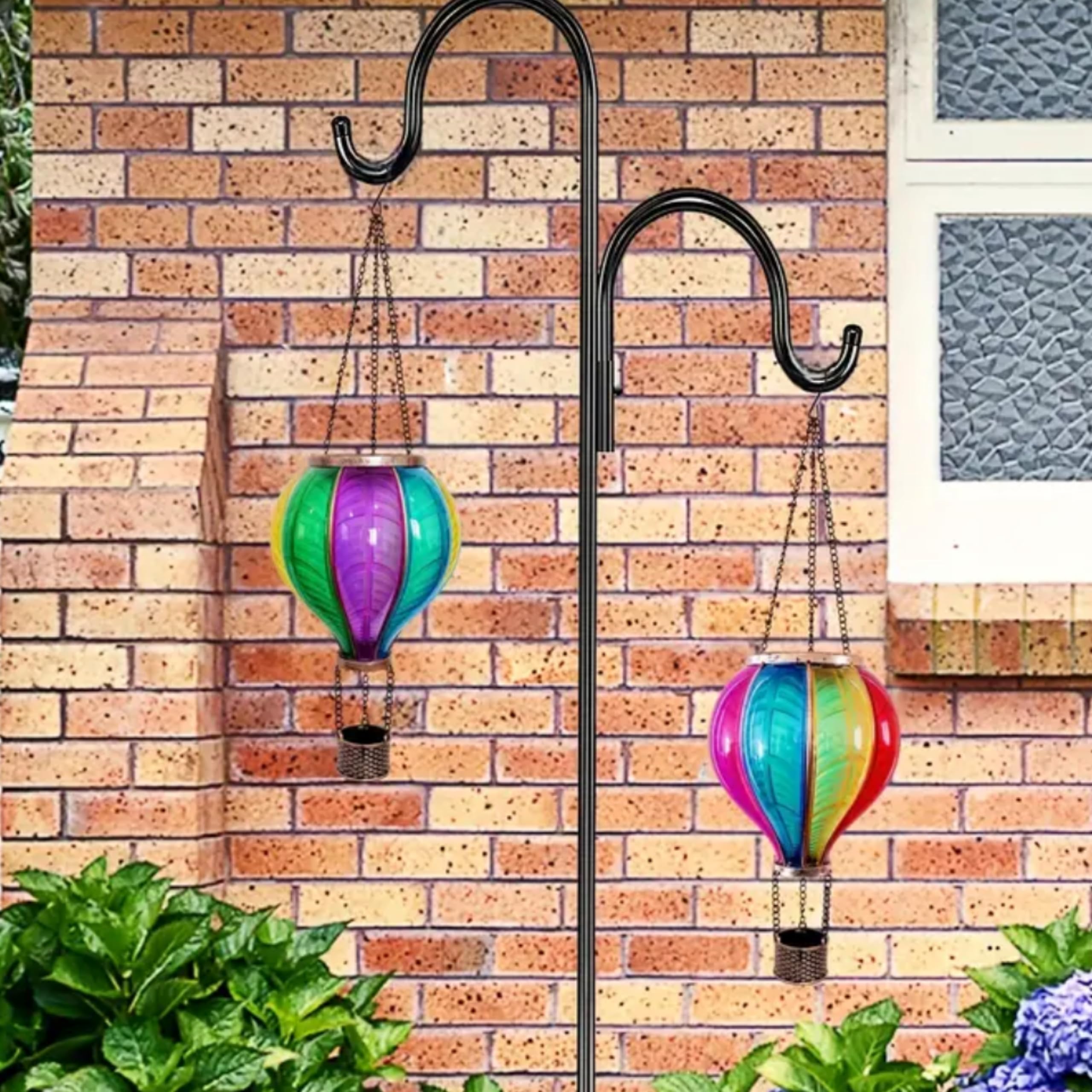 Hot Air Balloon Solar Lantern Garden Stake Light Outdoor Hanging LED Rainbow | Eneradar