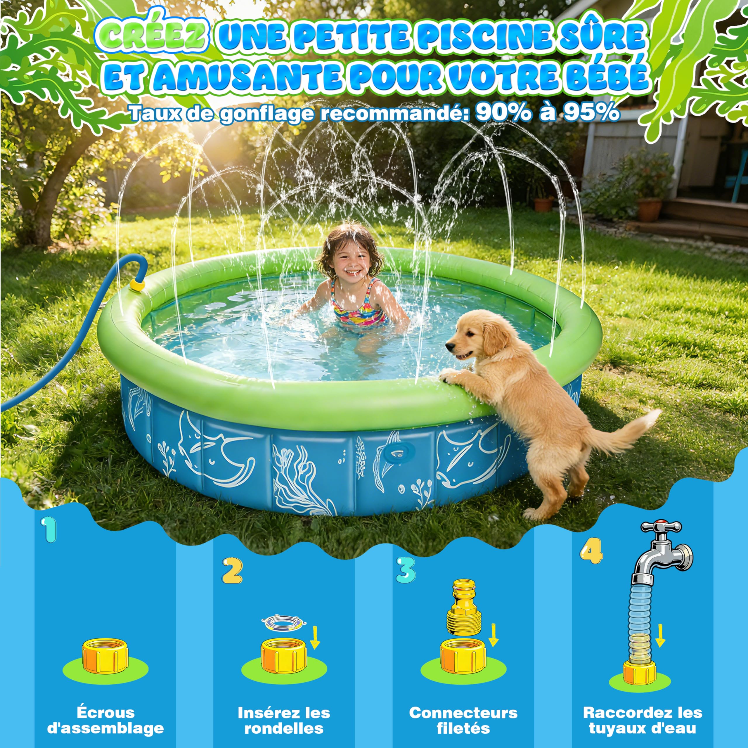 Namiot Plażowy dla Dzieci 4w1 100x30 cm Anti UV SPF50+ z Moskitierą i Daszkiem