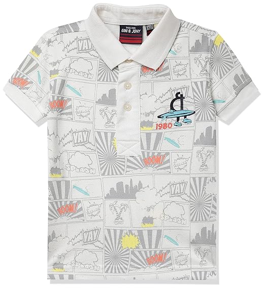 Gini & Jony Boys Solid Regular T-Shirt (121246524561 C101_Bright White 14)