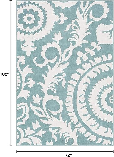 Vista 53 de Alysia - Alfombra de interior y exterior beige y crema, 3 pies 6 pulgadas x 5 pies 6 pulgadas