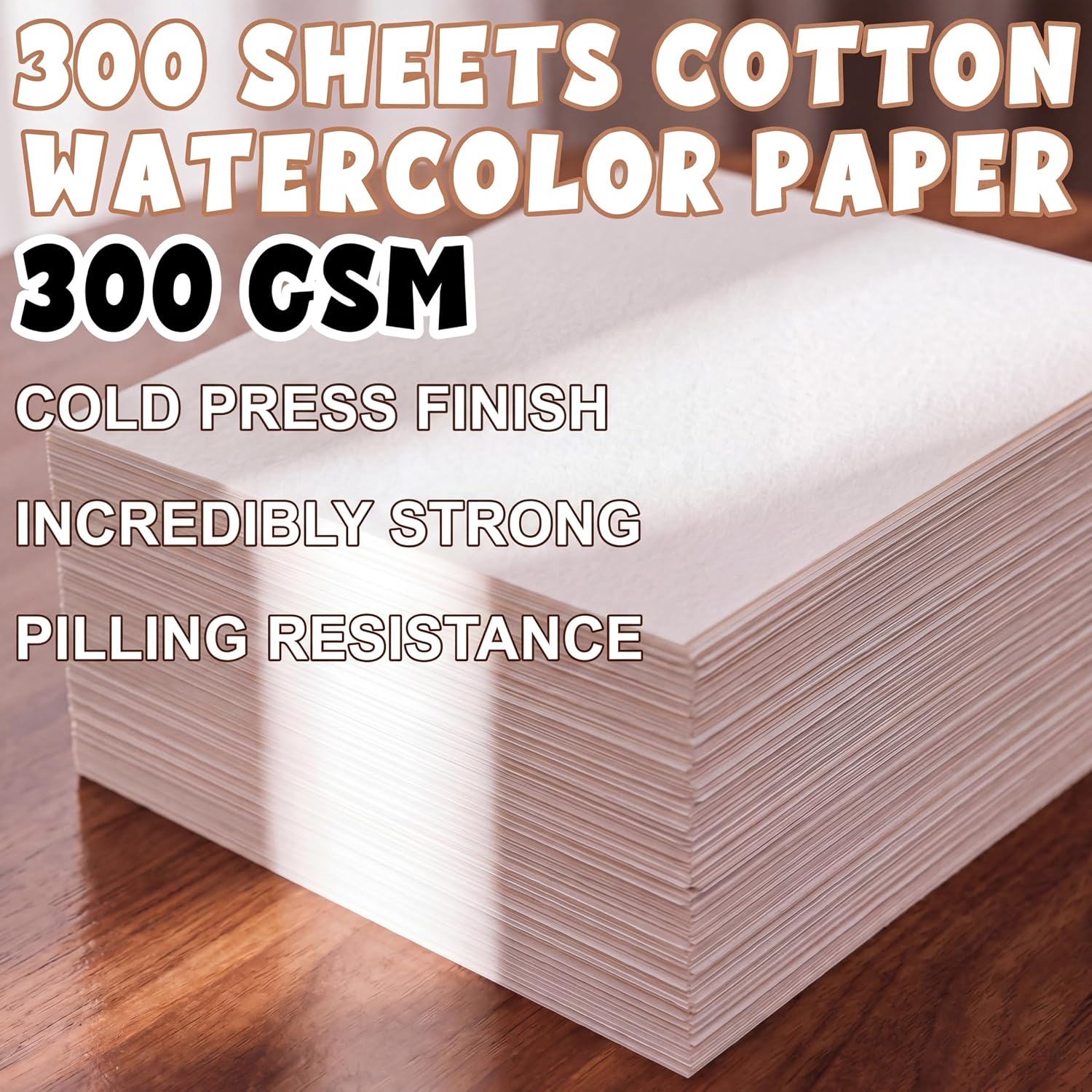 TaoBary 300 Pcs 5 x 7 Inch Watercolor Paper Sheet Bulk 140lb 300gsm White Cold Press Paper Pack Sketch Painting Watercolor Pad for Watercolorist Beginning Artists Adults Drawing Craft