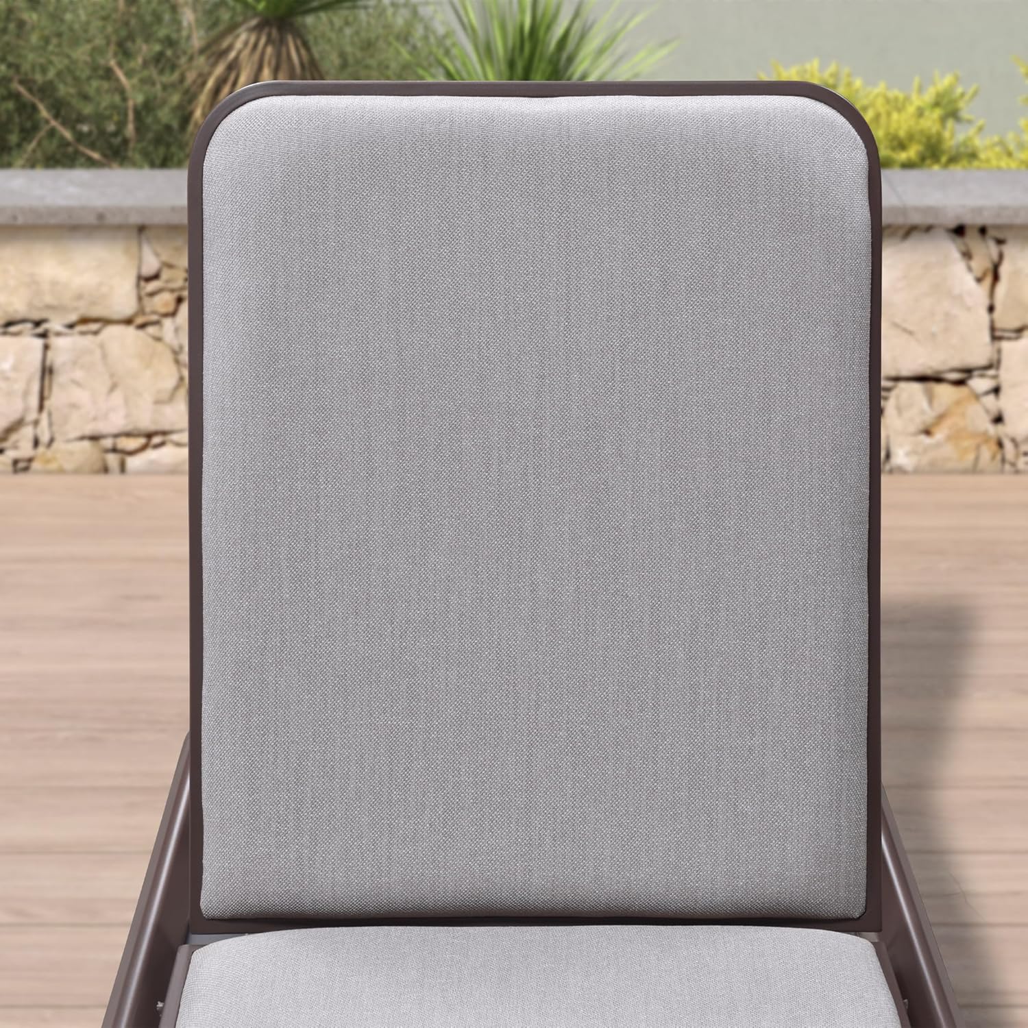 PURPLE LEAF One Piece Chaise Lounge Patio Chair Recliner Outdoor for Patio Poolside Balcony Slide-Out Side Table with Cushion Adjustable Backrest Coffee