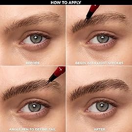 L\'Oreal Paris Faux Brow, Hair-Like, Filling Eyebrow Pen with Double-Brush Tip, Fast & Precise Eyebrow Makeup, Light Brunette, 0.04 Fl Oz