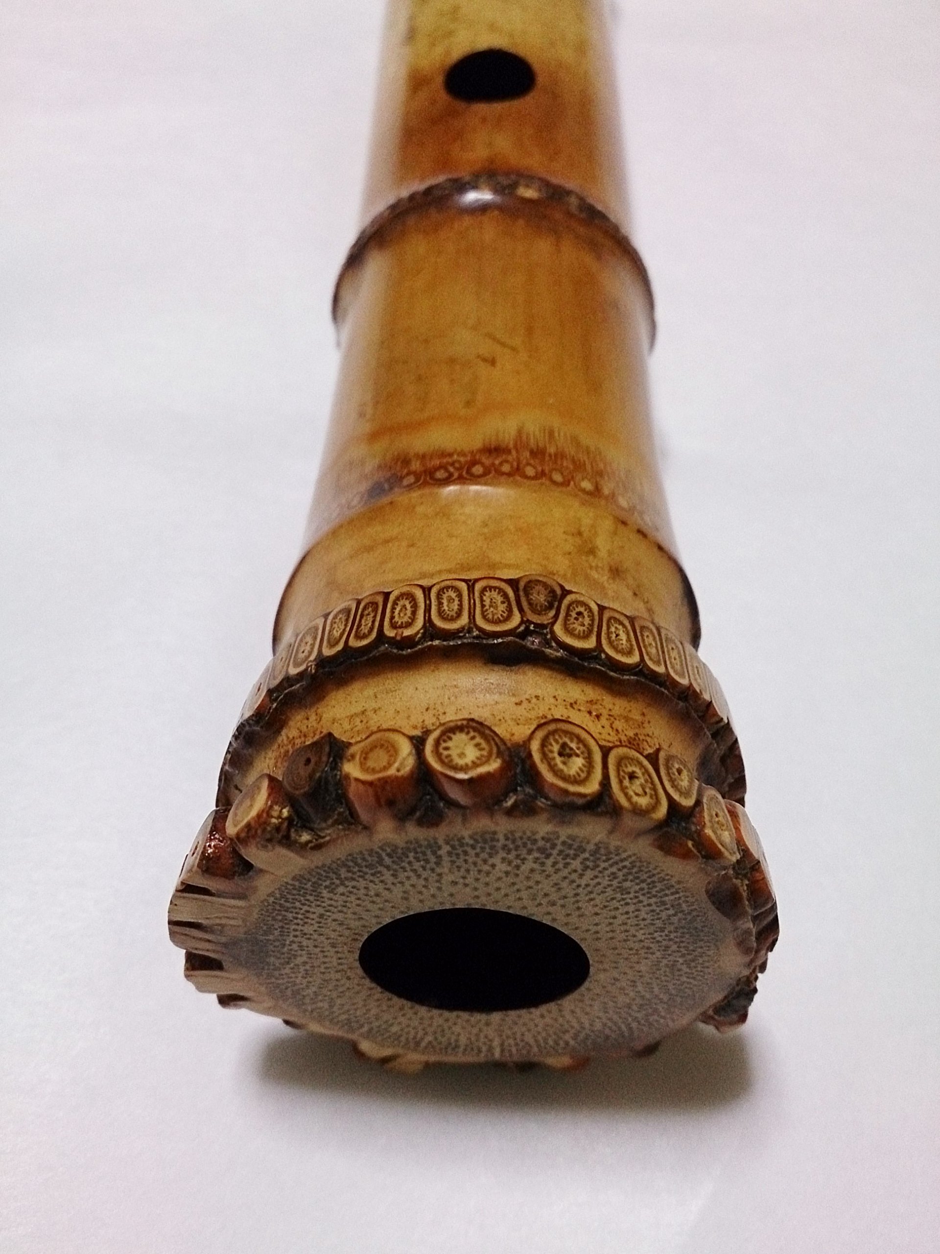 尺八 琴古流 竹治 一尺八寸管 籐巻き 銀三線 音出し