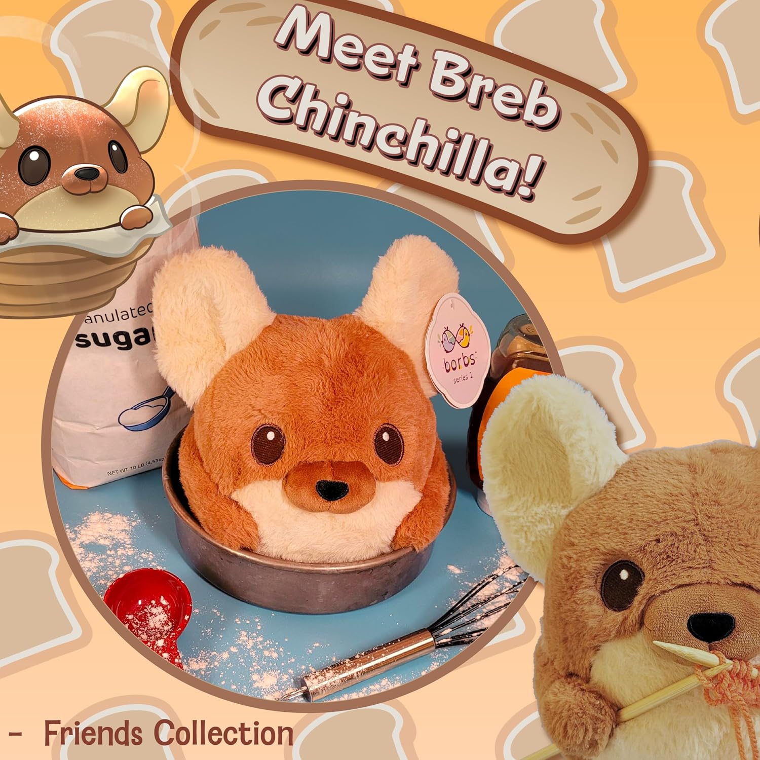 Jumbo Breb Chinchilla: Luxuriously Soft, Sensory-Friendly Stuffed Animal. Desk Plushie.