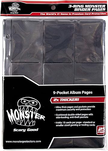 Miniatura 3 de Monster Binder - Álbum de tarjeta coleccionables, 9 bolsillos para tarjetas, retiene 360 de Yugioh, Magic, y Pokémon, Negro mate