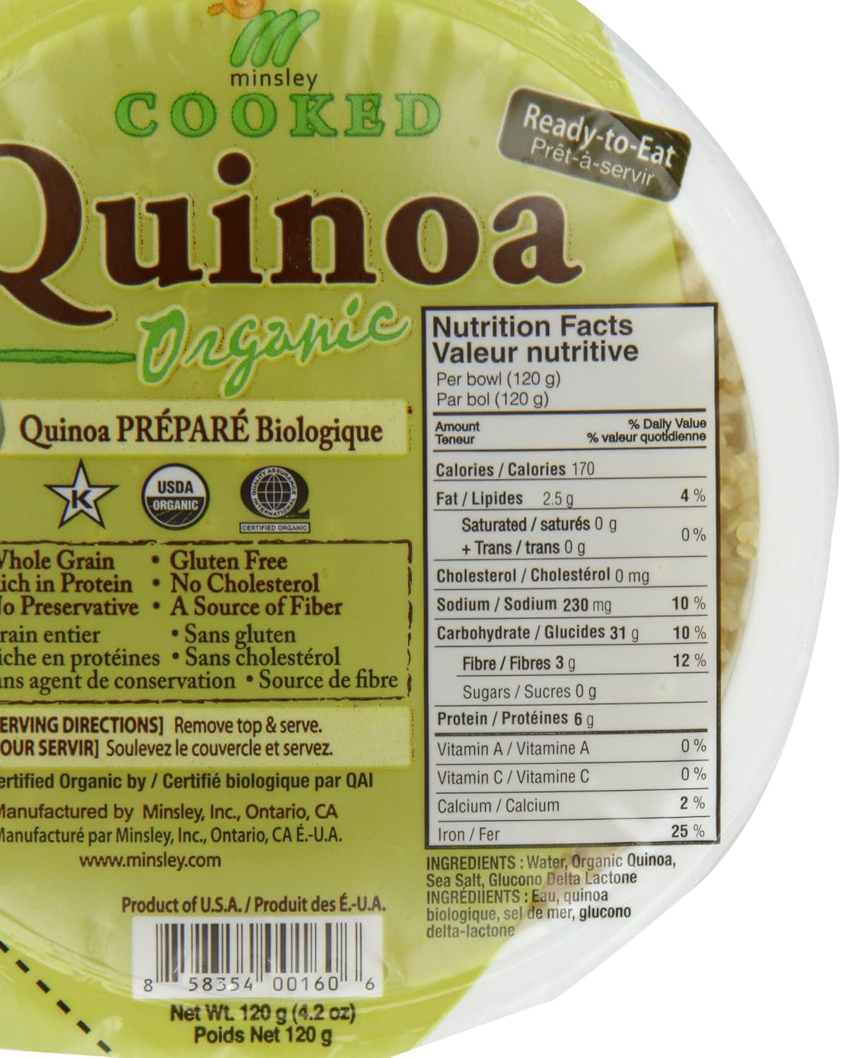 Minsley Cooked Organic Quinoa,. ()