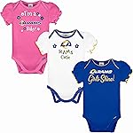 Gerber NFL Baby Girls 3 Pack Short Sleeve Bodysuit, Team Color, 0-3 Months US
