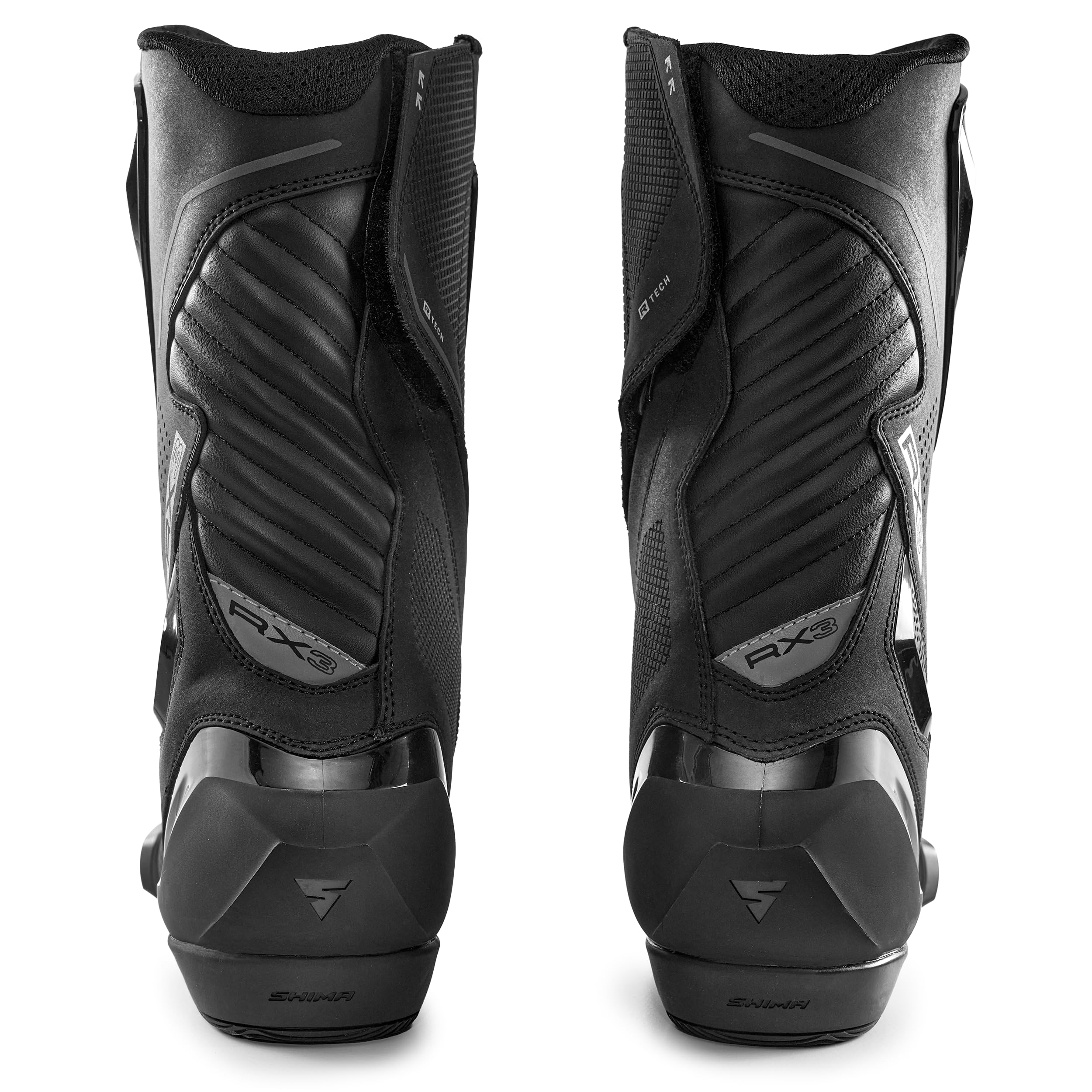 SHIMA RX-3 Motorrad Schuhe Herren Leder Belüftet Motorradstiefel Protektoren Sport Stiefel Sommer Rutschfeste Sohle Knöchelstütze Seitlicher Bikerboots (Männer, Schwarz/Weiß, 45)