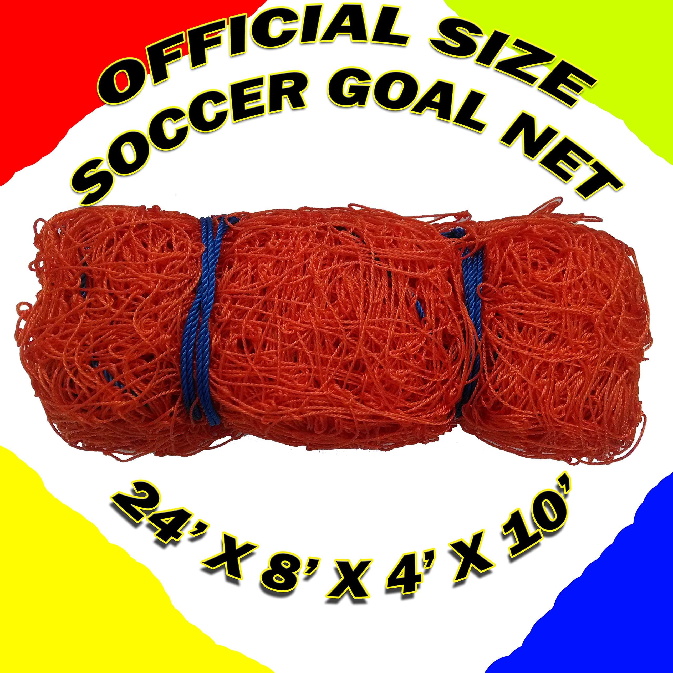 ONE Official Size Soccer Goal NET Netting 24' x 8' x 4' x 10'