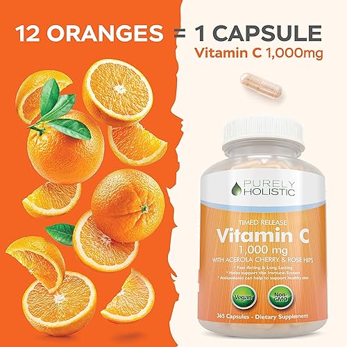 Miniatura 7 de Purely Holistic Extracto de semilla de uva de 400 mg + vitamina C 1000 mg de liberación temporal – 615 cápsulas veganas – Fabricado en Estados Unidos