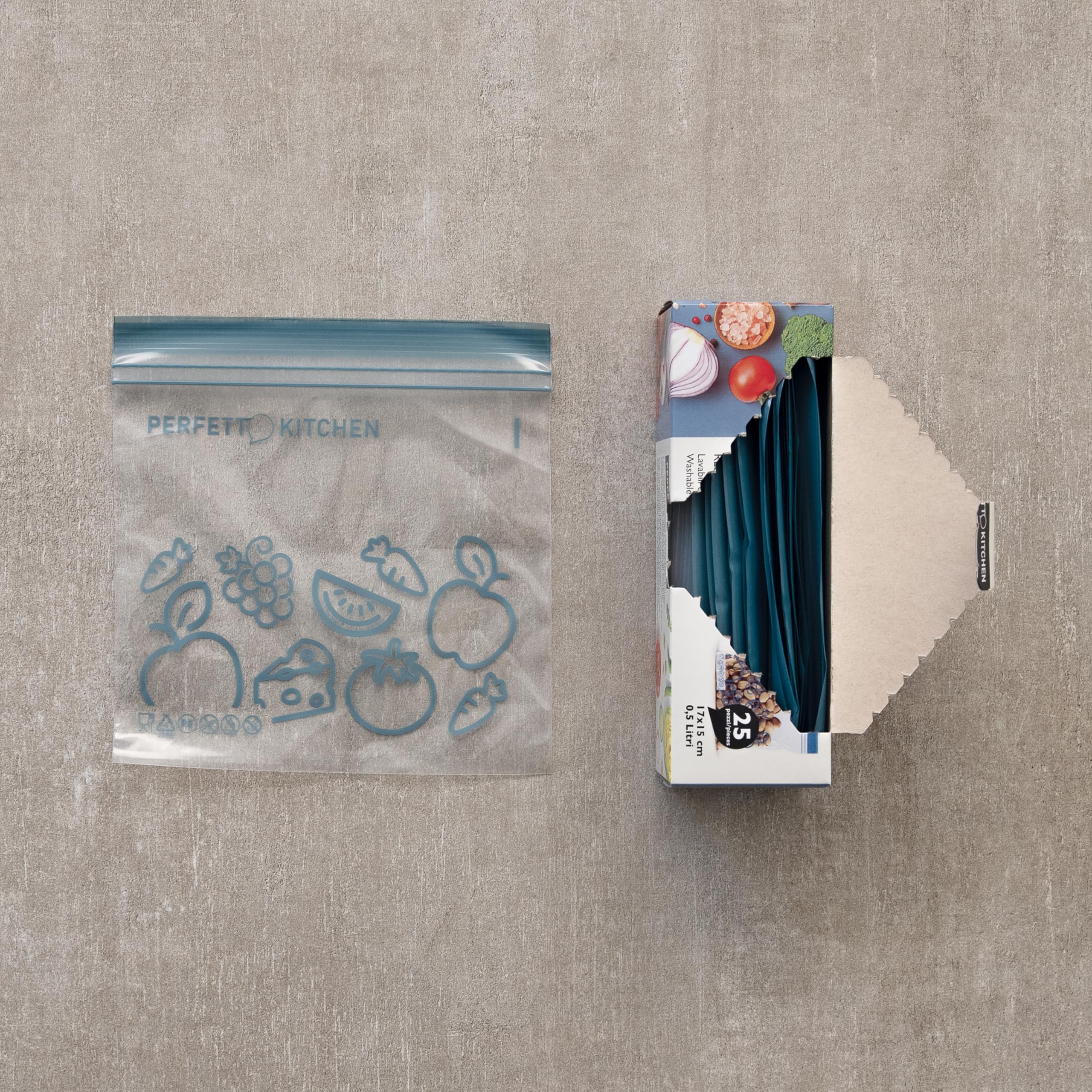 Perfetto Kitchen Frescofood 25 Sacchetti Richiudibili per Alimenti XS 17x15 cm, 1 confezione