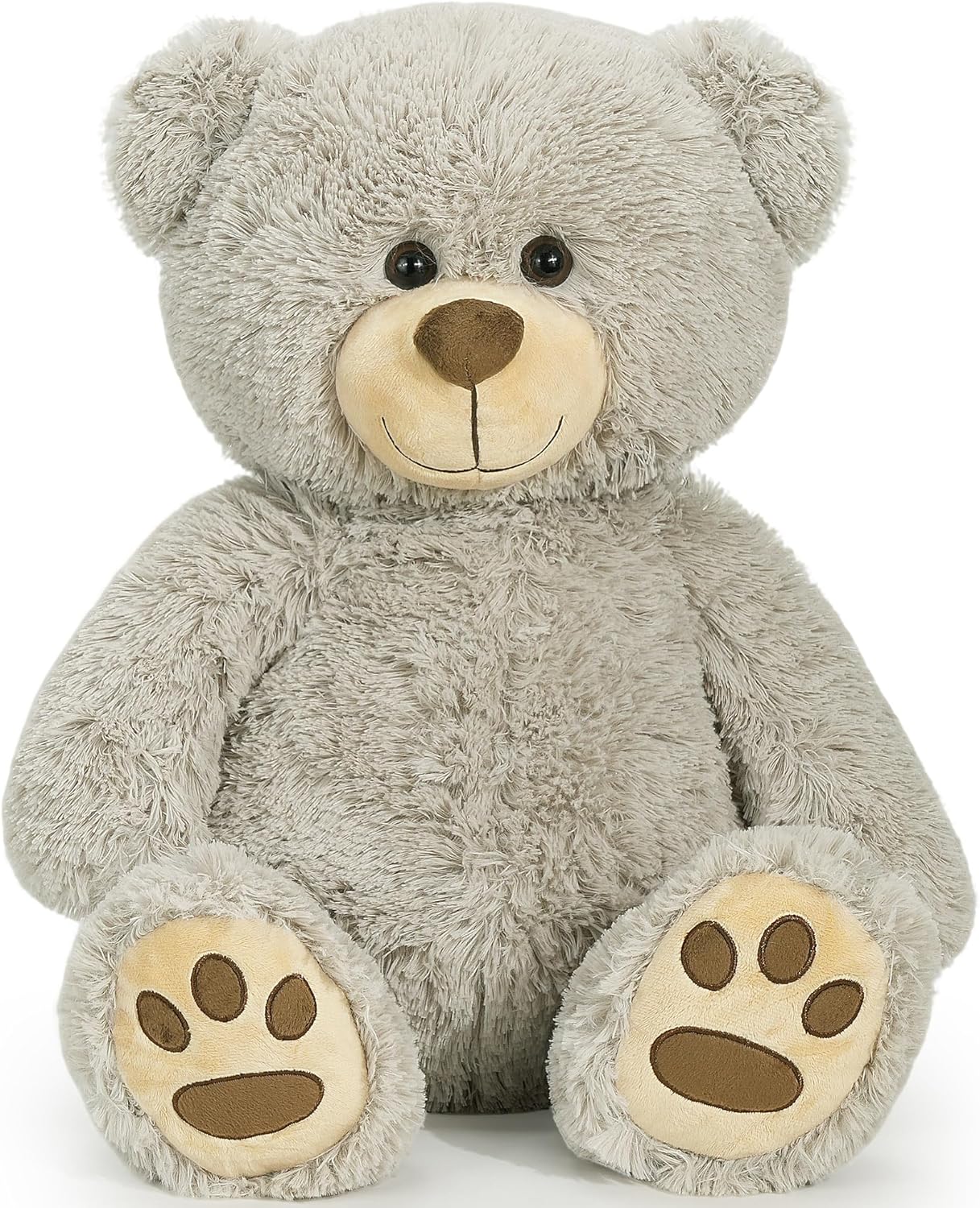 LotFancy Teddy Bear Stuffed Animals, 20 inch Soft Cuddly Cute Plushies, Plush Toys with Footprint Design, Stuffed Animals for Girls Kids Baby Toddlers, Baby Shower Easter Birthday Gift Decor, Grey