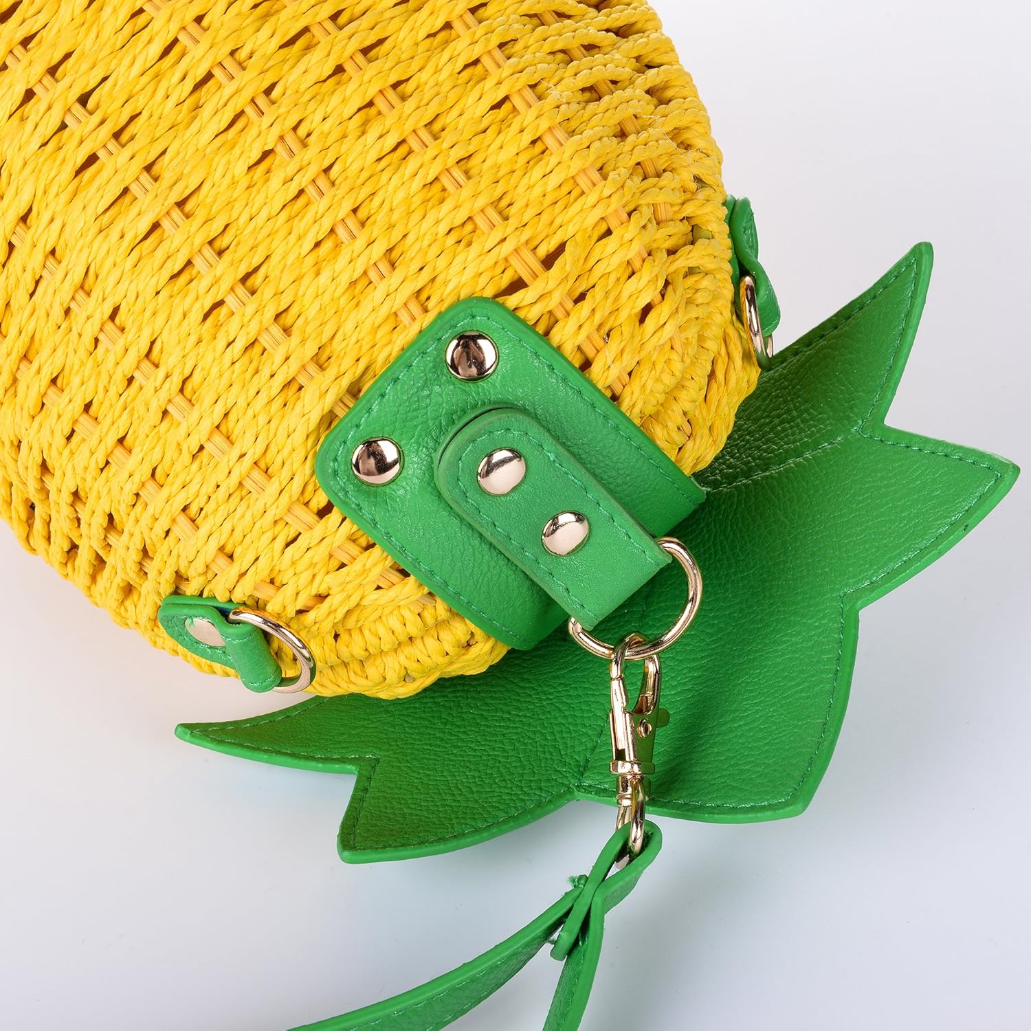 QZUnique Fruit Straw Shoulder Bag Handwoven Crossbody Bag Summer Beach Sea Handbag Purse Strawberry Pineapple Watermelon