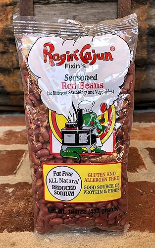 Miniatura 6 de Ragin - Frijoles rojos sazonados cajún con verduras y condimentos, 0.28 onzas de proteína, sin gluten, 16 onzas (paquete de 12)